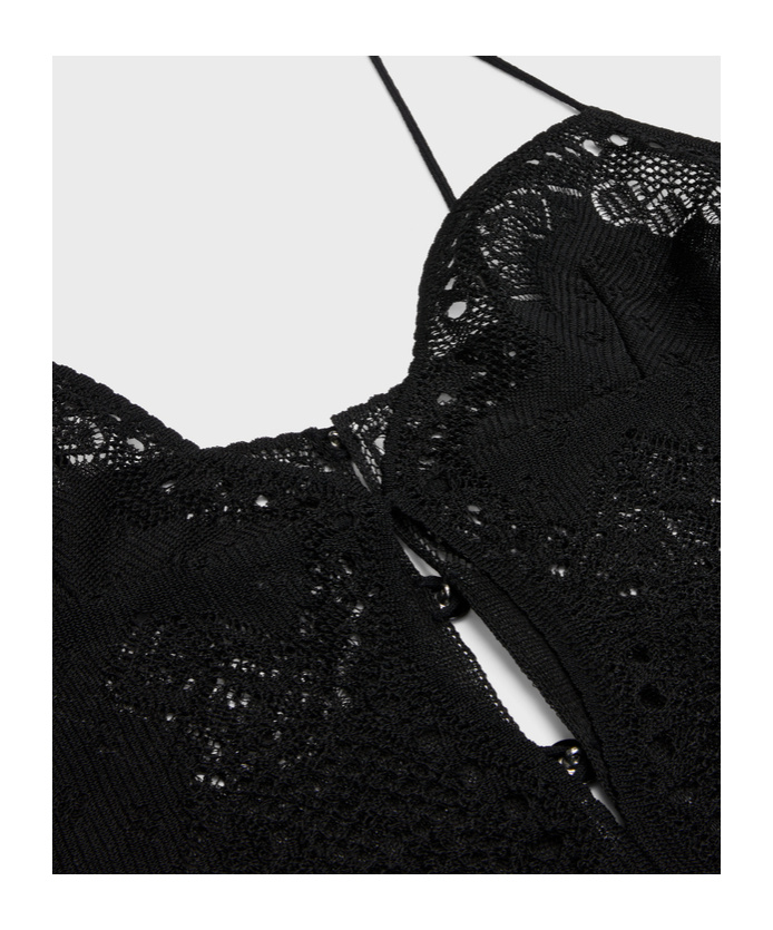 Celine Hollowed-out Underwear Type Jumpsuit In Black