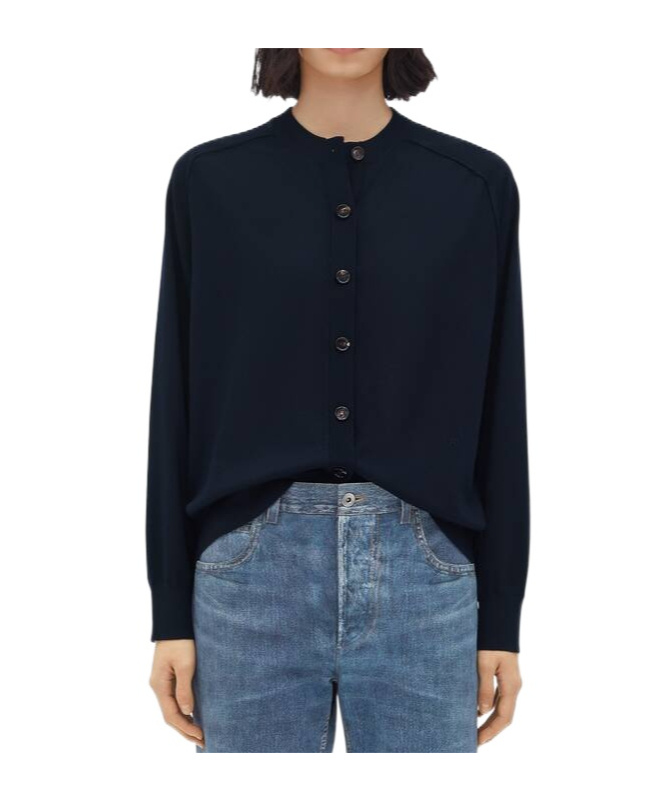 Bottega Veneta Logo Embroidered Sweater In Black