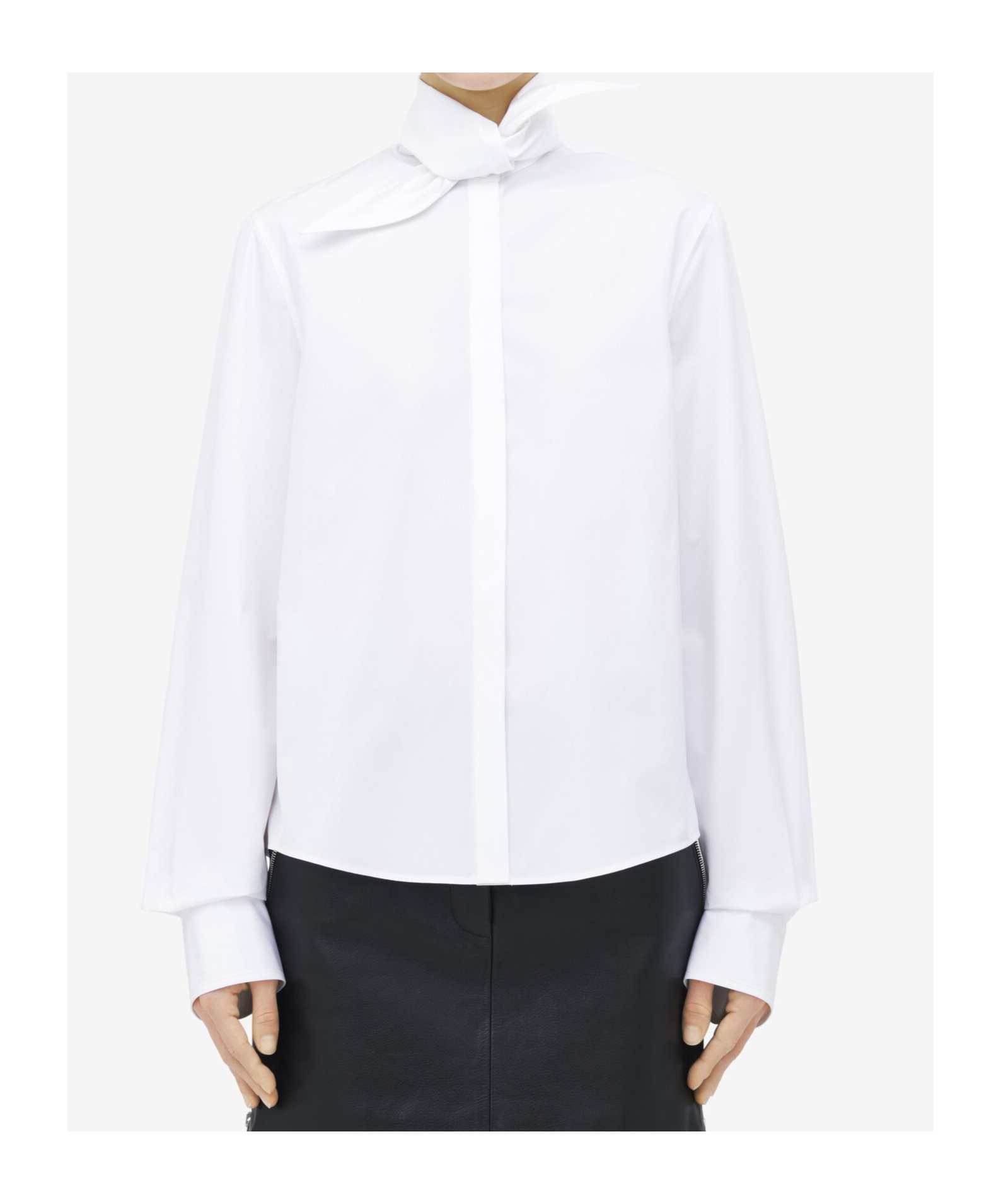 Alexander Mcqueen Cotton Exploded Collar Shirt In White