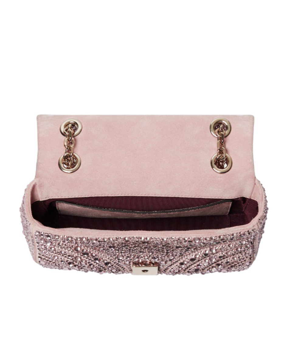 Gucci Gg Marmont Crystals Small Shoulder Bag In Pink