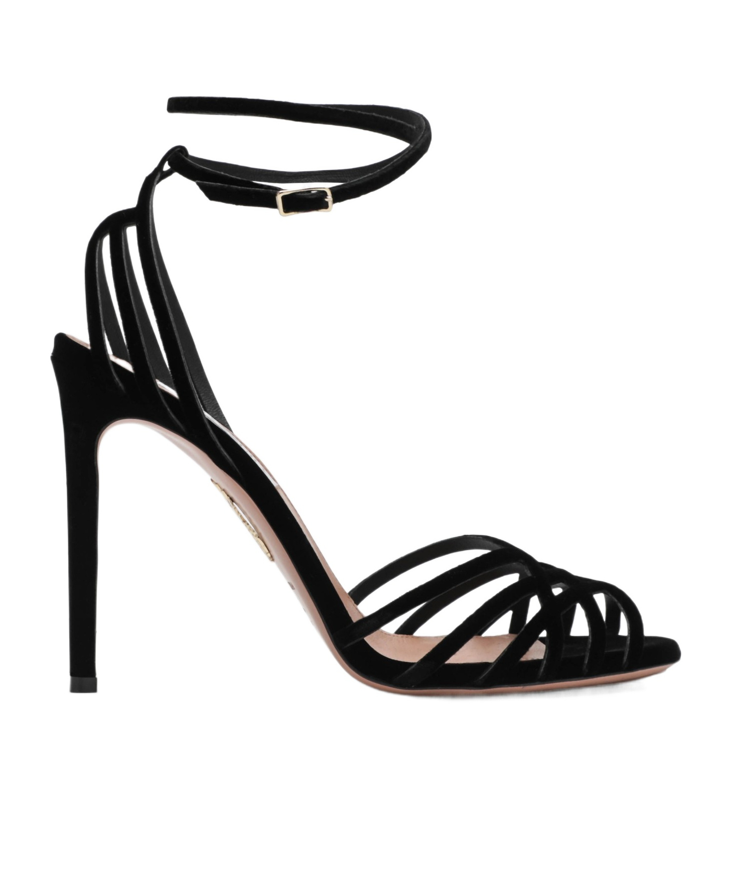 Aquazzura Wild Dream 105 Velvet Sandals In Black