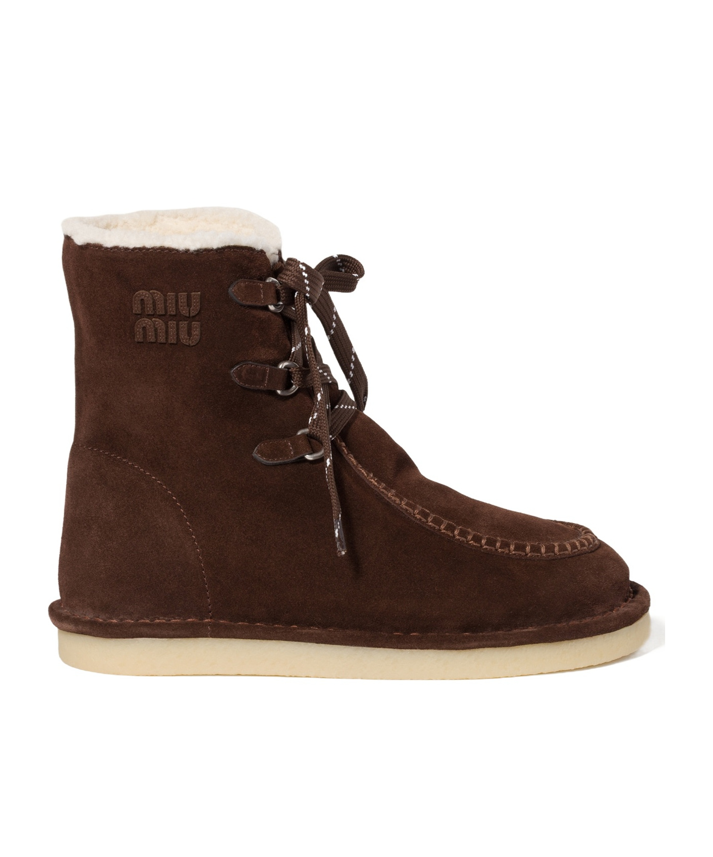 Miu Miu Suede Booties In Brown