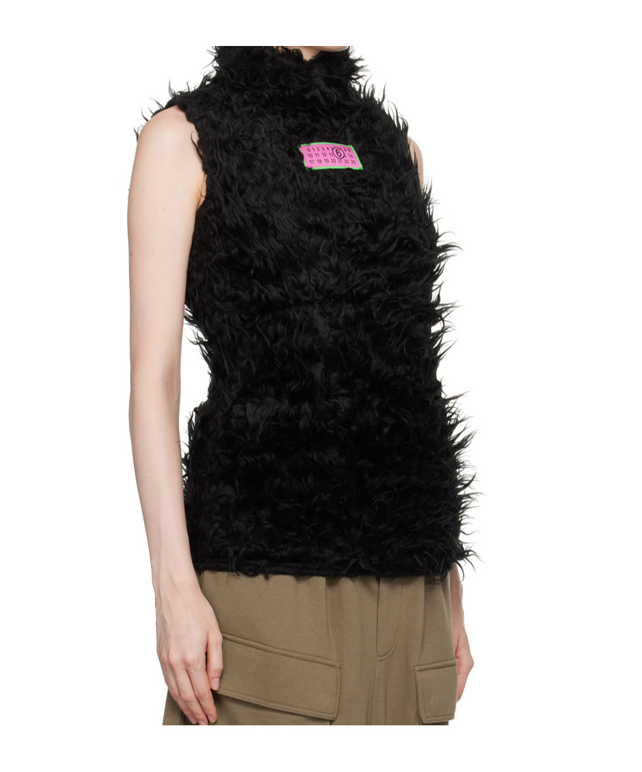 Shop Mm6 Maison Margiela High-necked Vest In Black