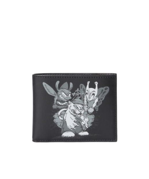 Off-white Quote Leather Bi-fold Wallet In Black