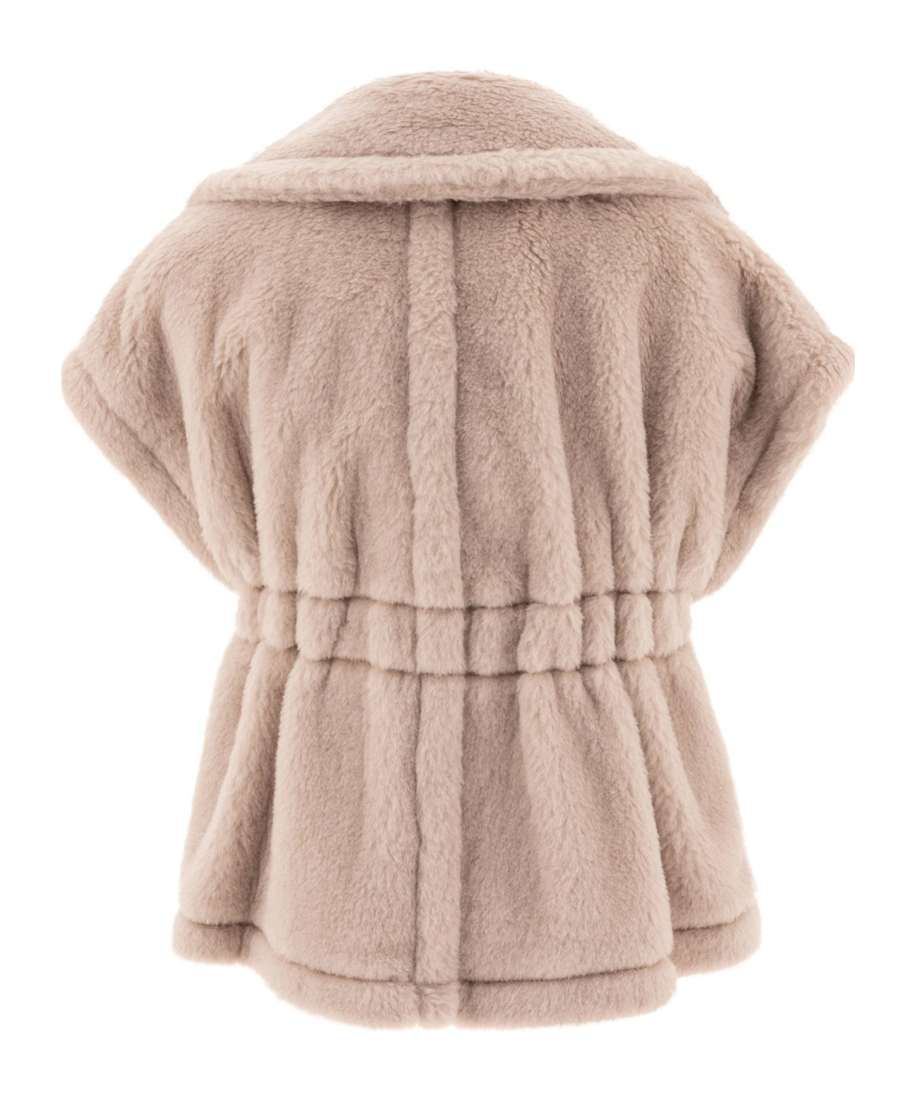 Max Mara Lapel Cape In Nude