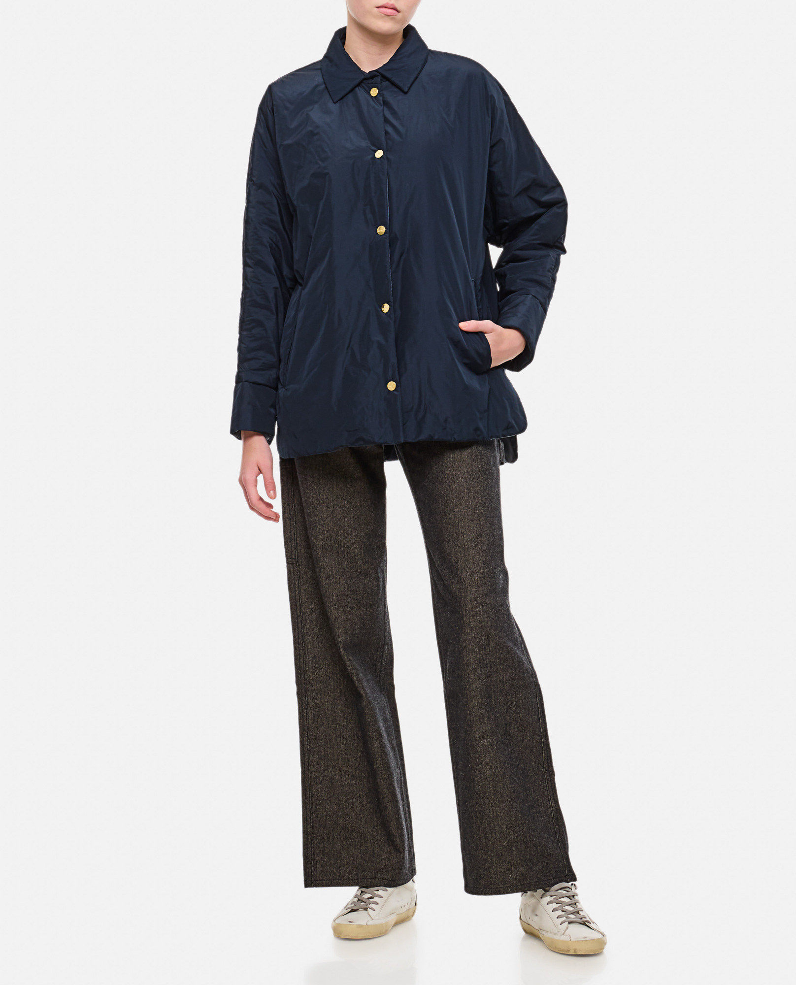Max Mara Long-sleeved Casual Jacket In Black