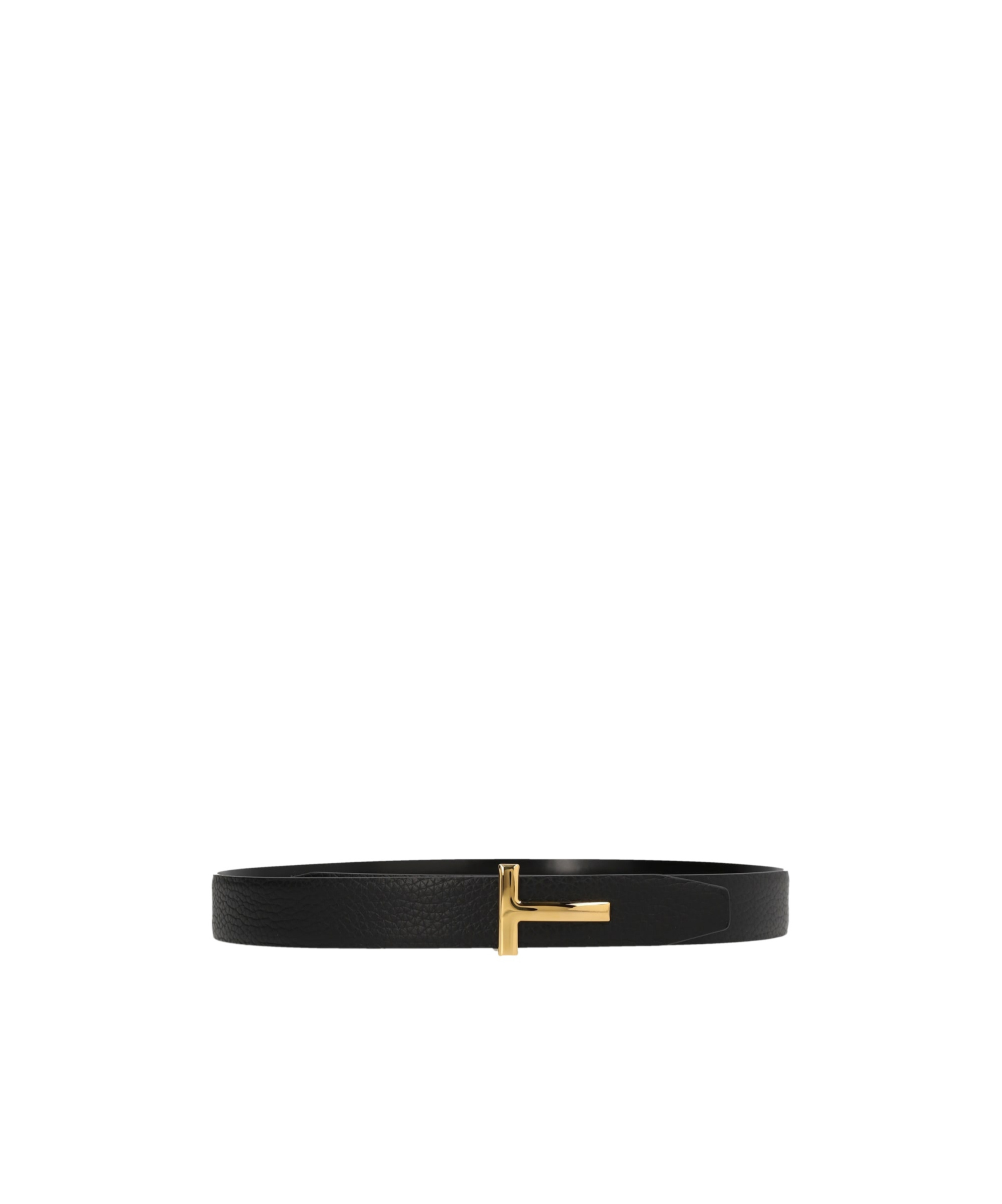Tom Ford Calfskin Textured Leather Adjustable Belt In Black