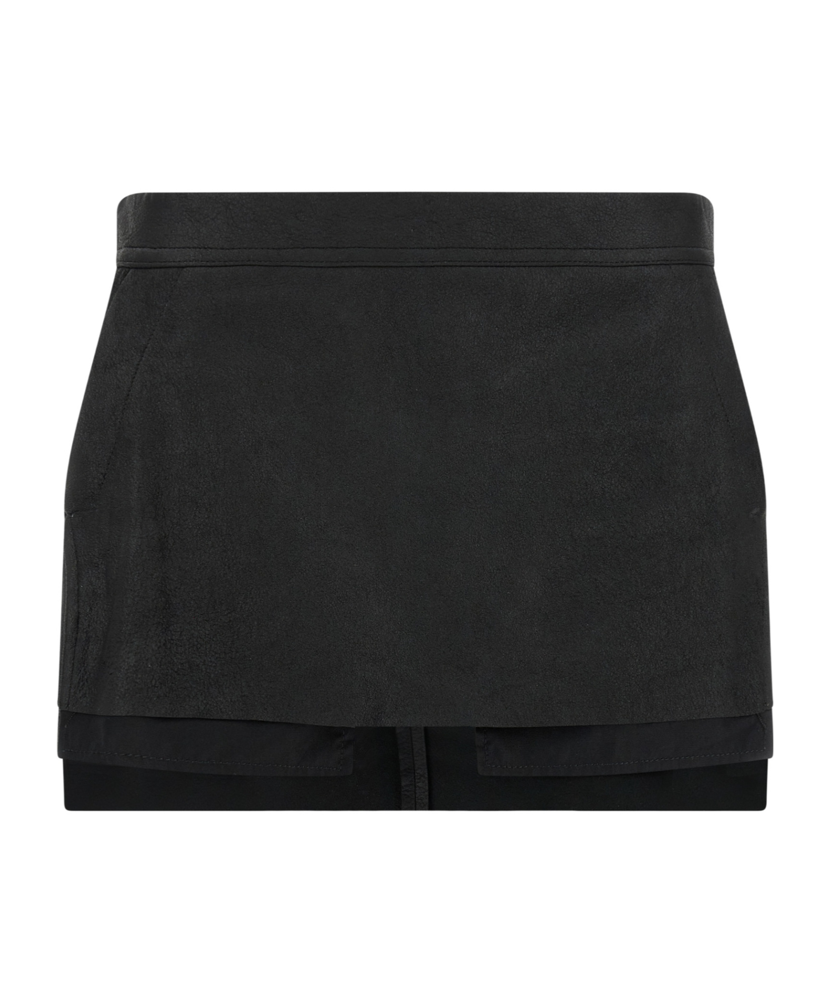 Rick Owens Layered Side Slit Mini Skirt In Black