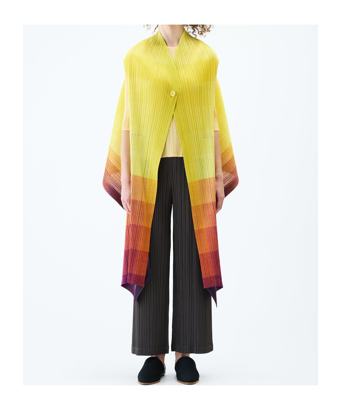 Issey Miyake Photon Cardigan In Yellow