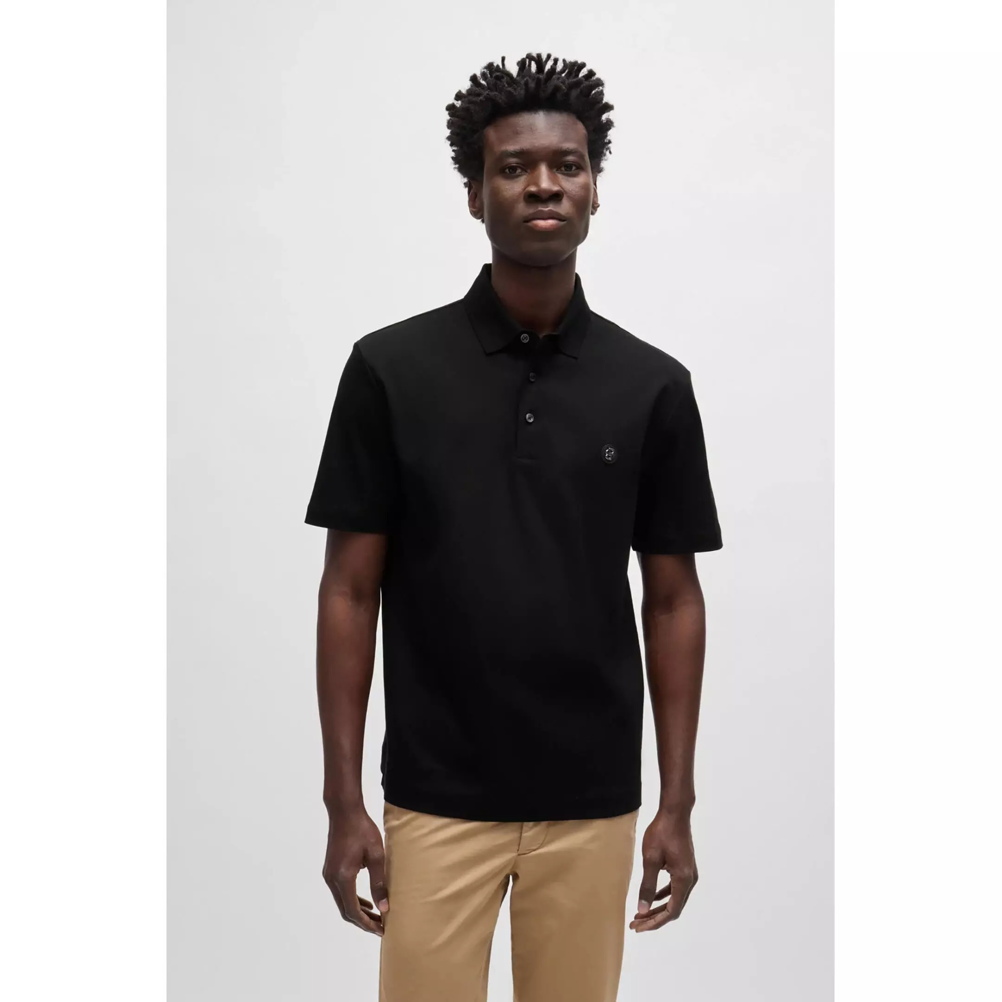 Hugo Boss Boss Parris 01 Polo T Shirt Black In Black