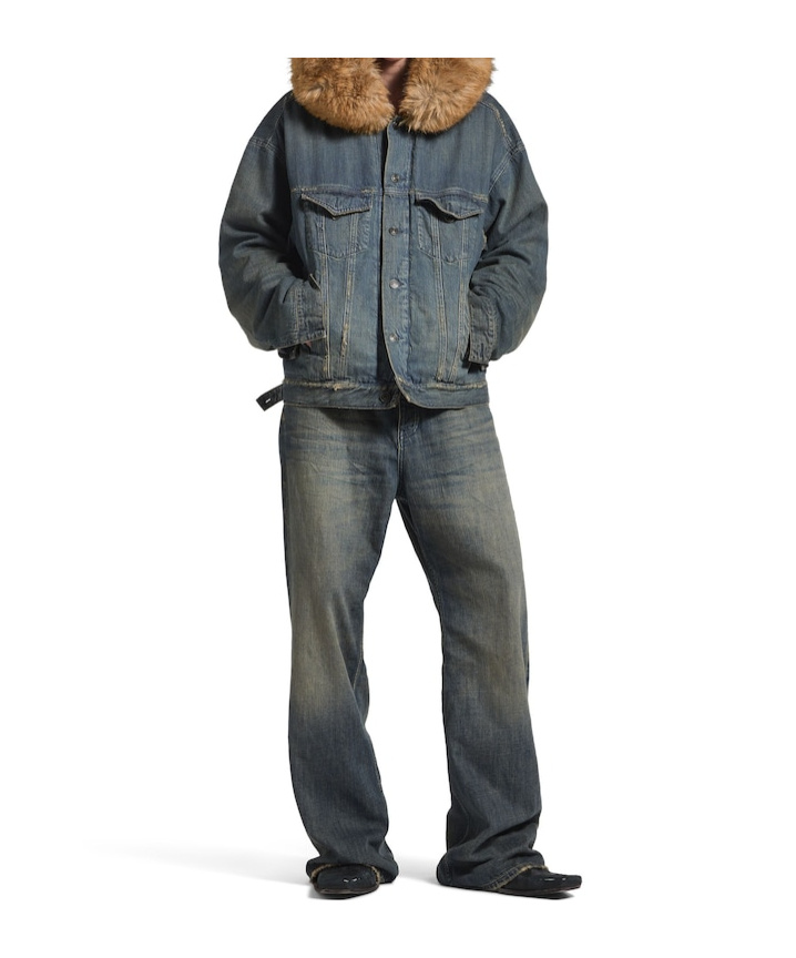 Balenciaga Men's Boxy Jacket In Blue In Blue