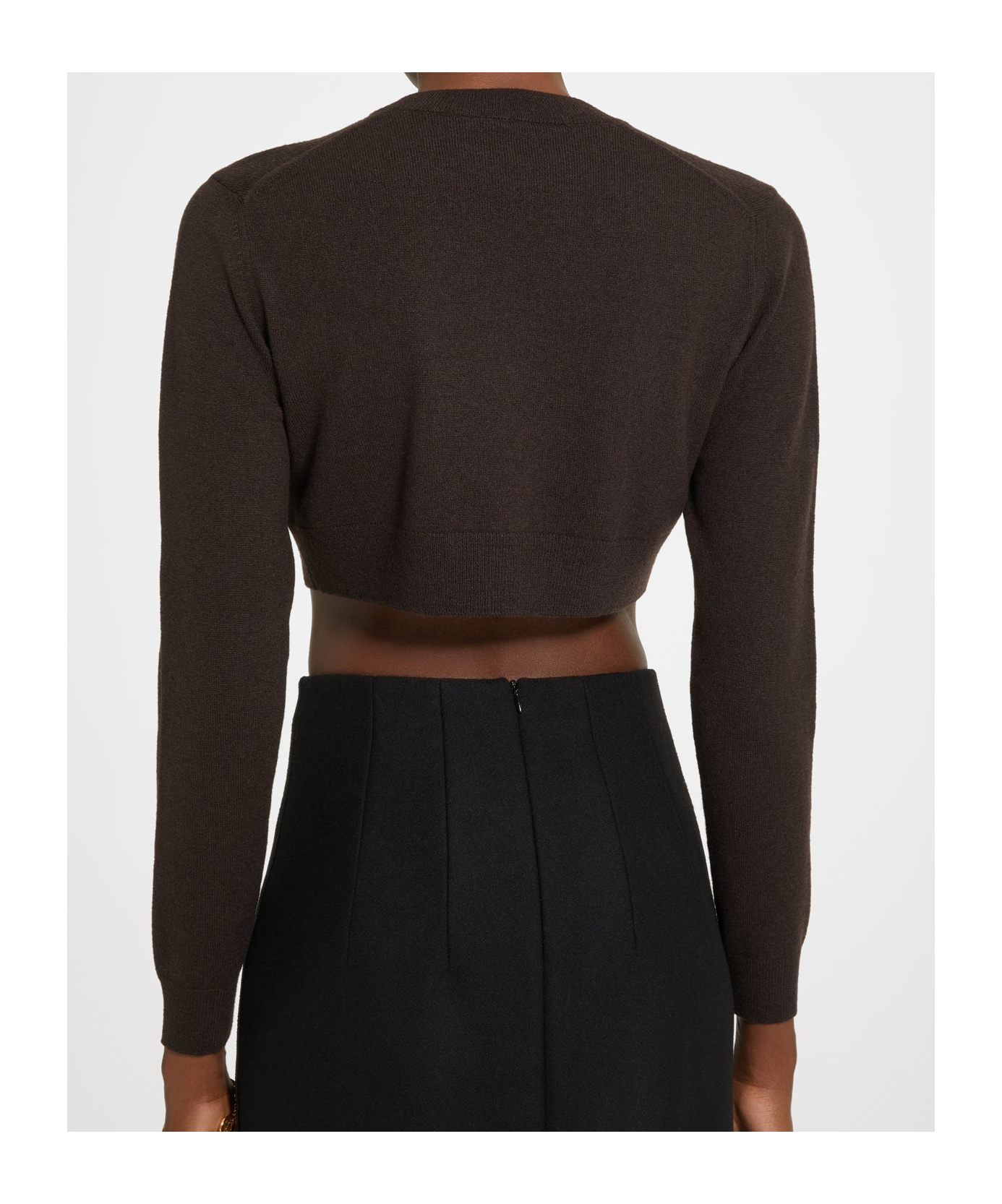Patou Cropped Jumper In Sustainable Wool And Cashmere In Black