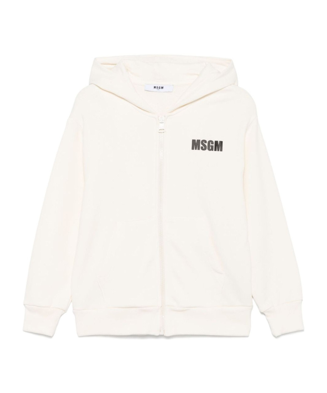 Shop Msgm Zip Sweatshirt In White