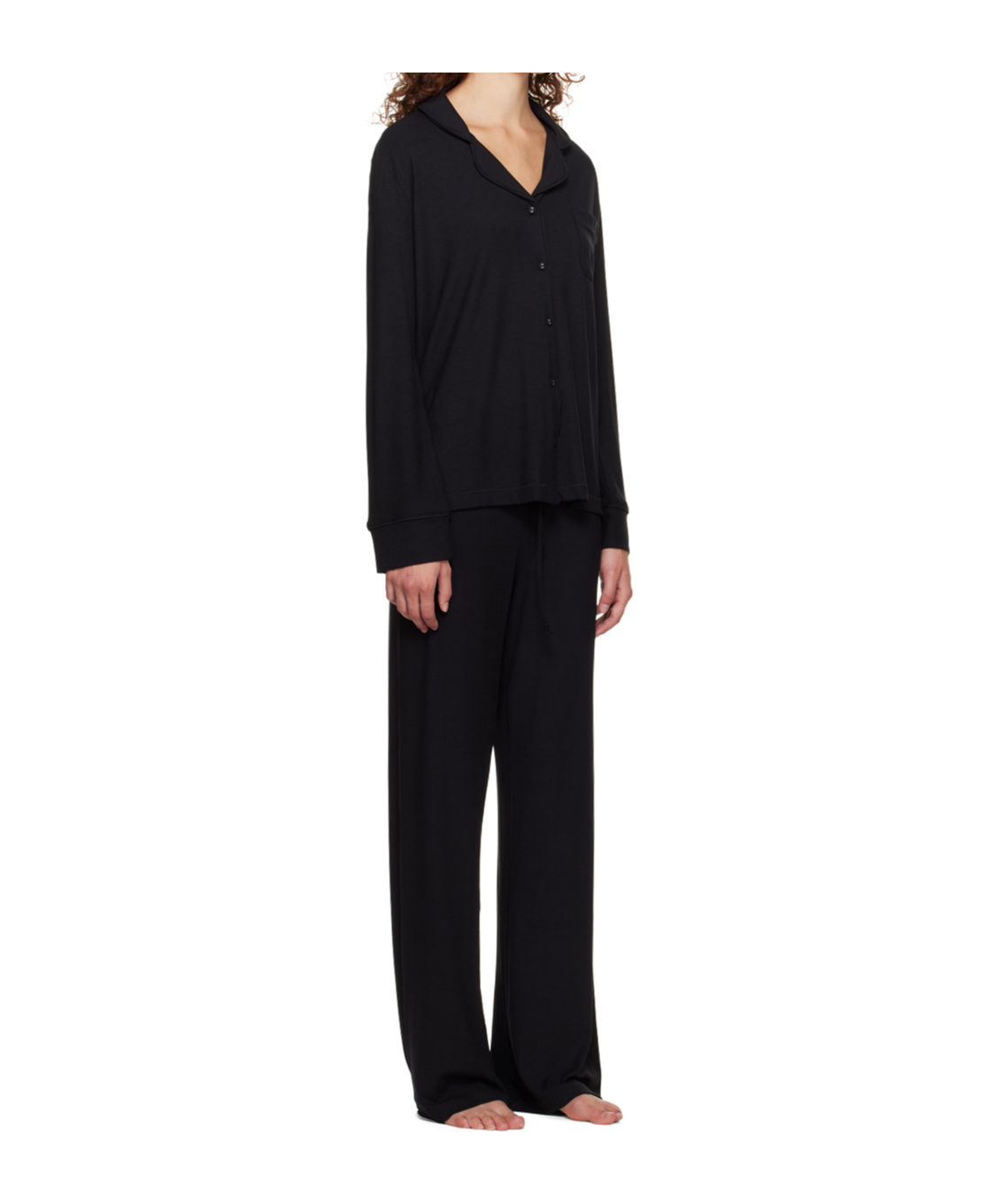 Skims Soft Lounge Pajamas Set In Black