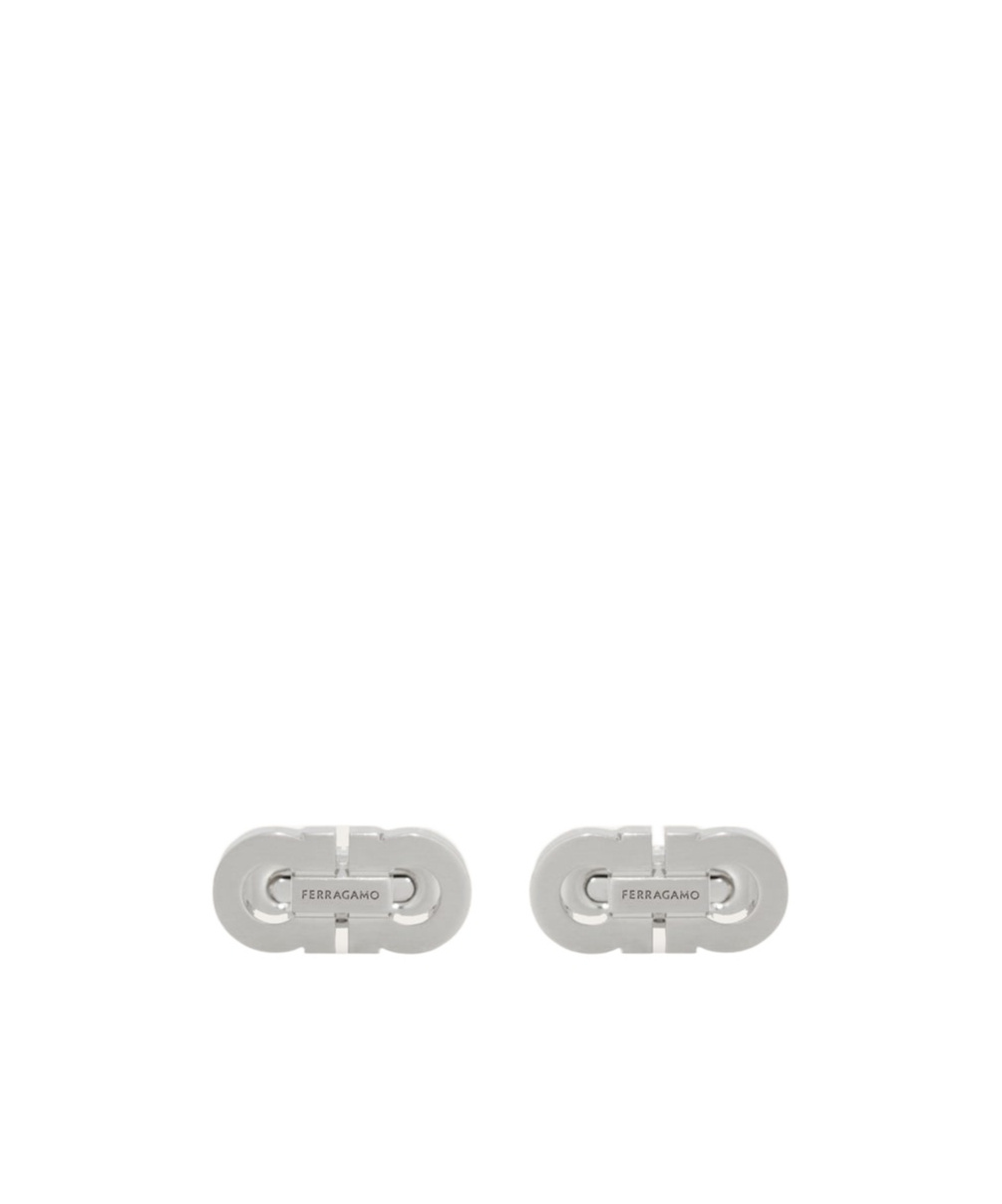Ferragamo Double Gancini Cufflinks In Metallic