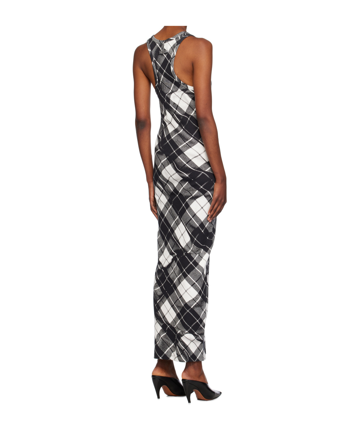Jean Paul Gaultier Check Pattern Print Dress In Black