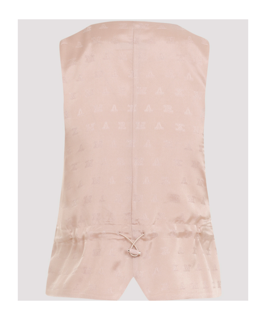 Max Mara Logo-jacquard Waistcoat In Pink
