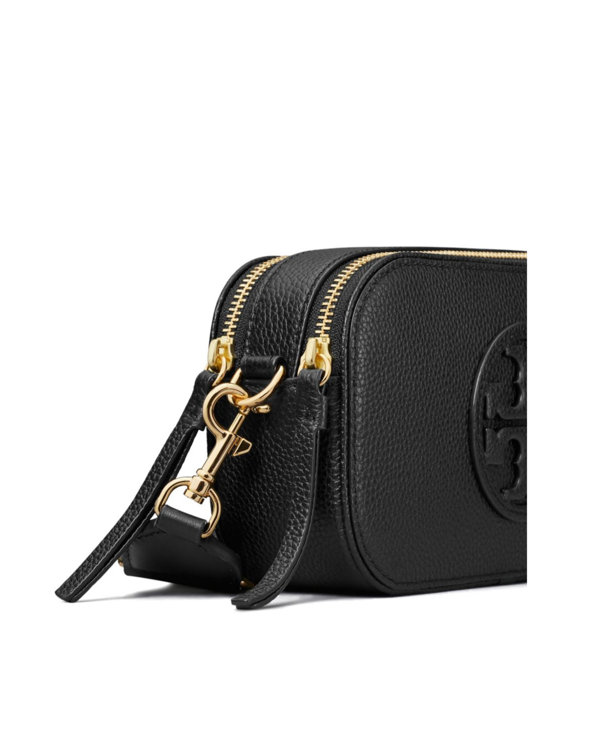 Tory Burch Miller Mini Logo Lambskin Crossbody Bag In Black