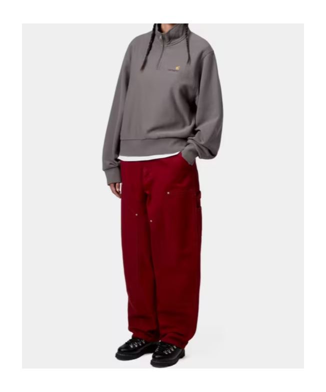 Carhartt W' American Script High Neck Sweatshirt In Gray