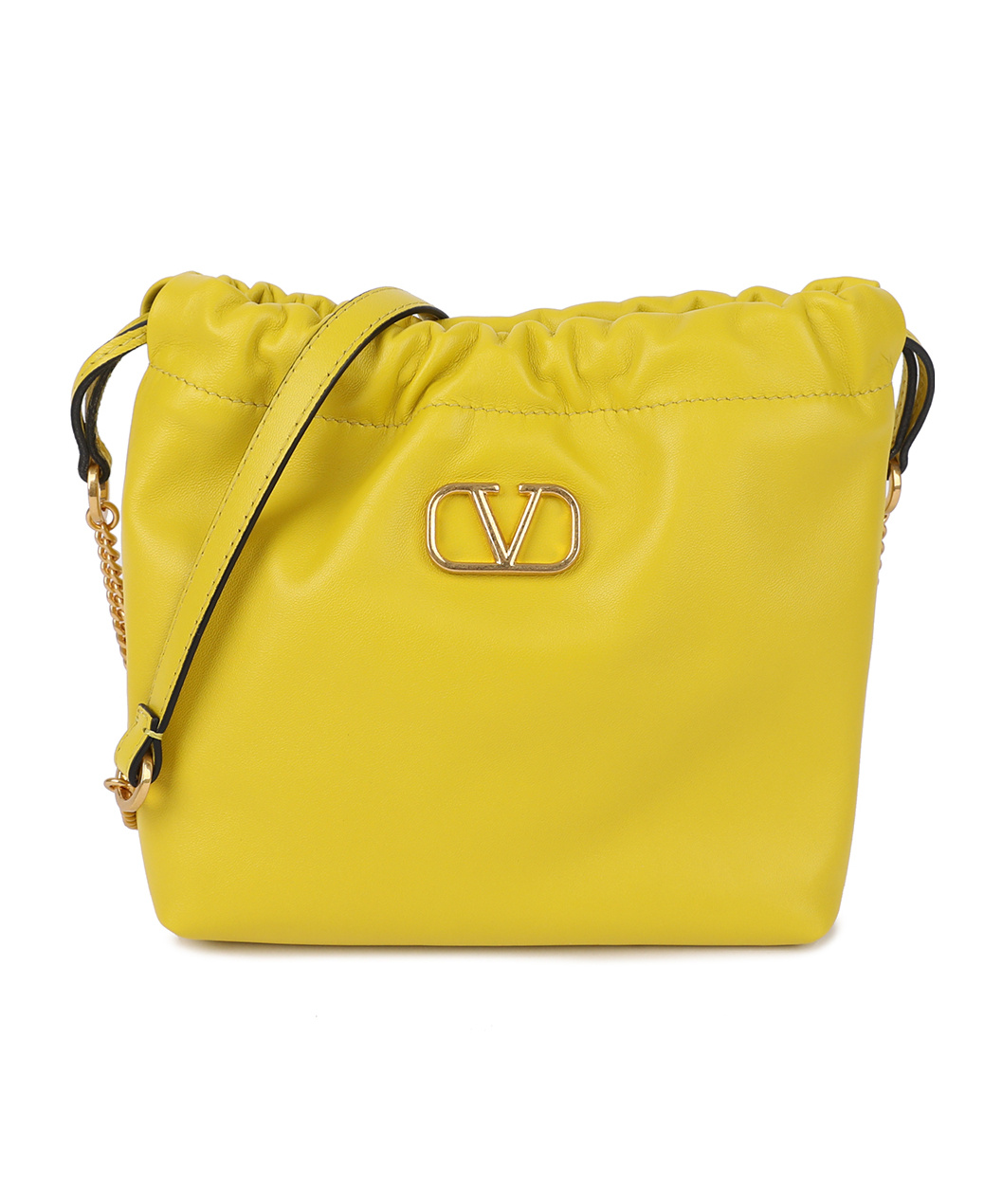 Valentino Drawstring Shoulder Bag In Yellow