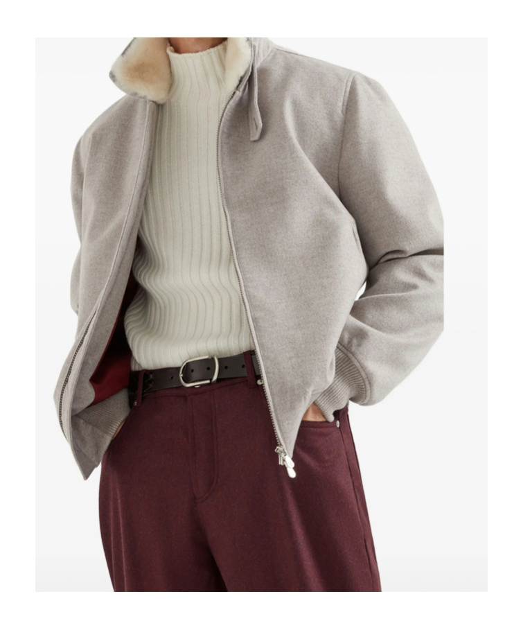 Brunello Cucinelli Cashmere Beaver Bomber Jacket