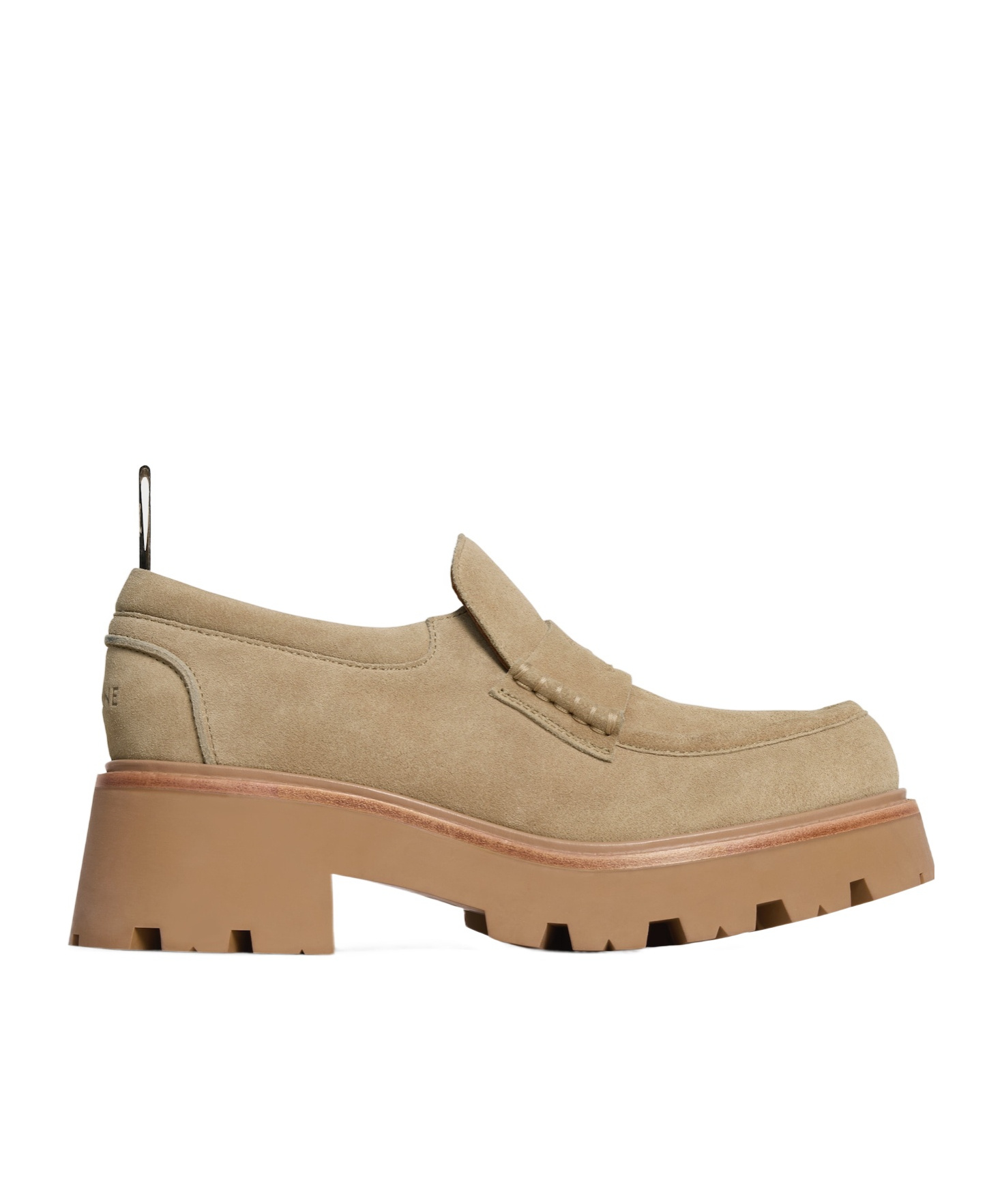 Celine Triomphe Loafers In Suede Calfskin In Brown