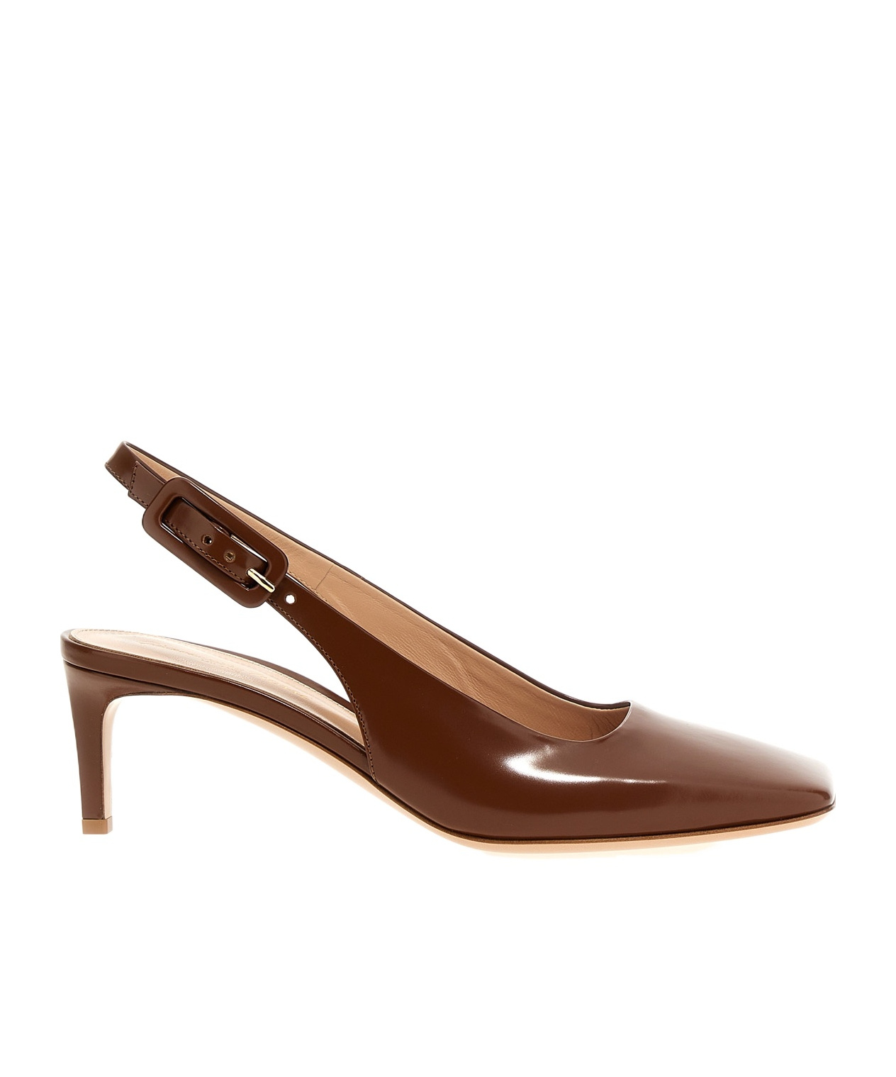 Gianvito Rossi 'ric' Kitten Heel Slingbacks In Brown