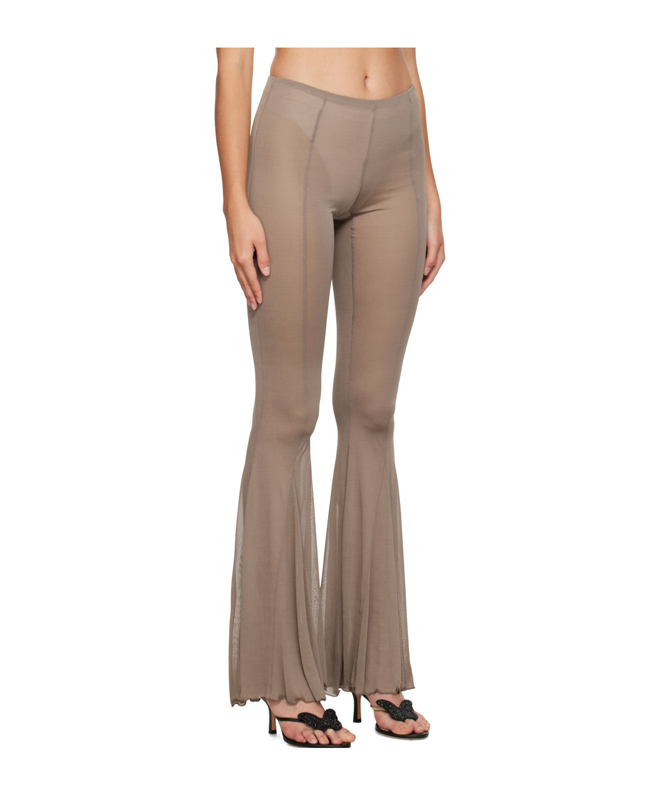 Blumarine Flare Casual Pants In Nude