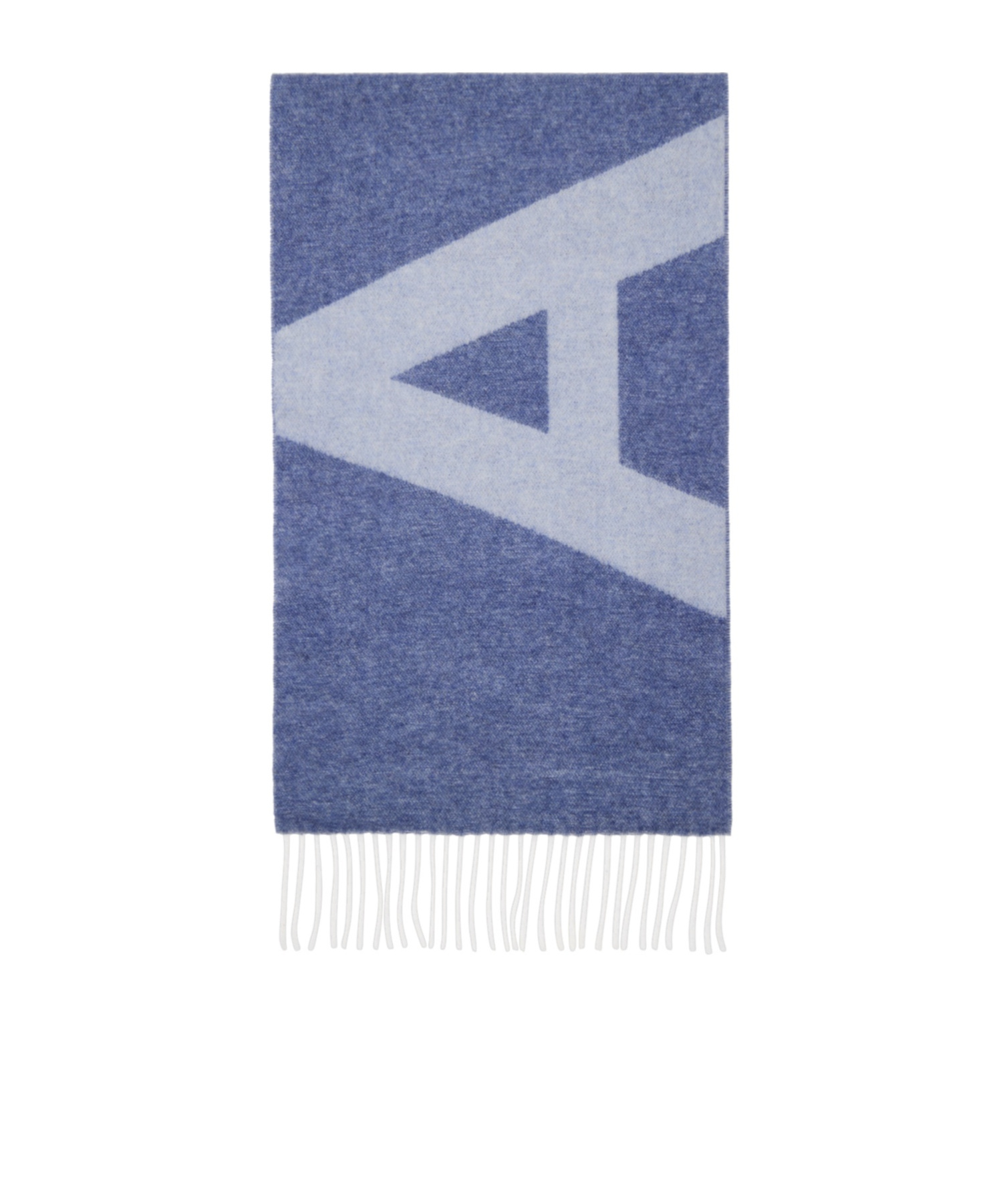 Apc A.p.c. Logo Detailed Fringed Scarf In Blue