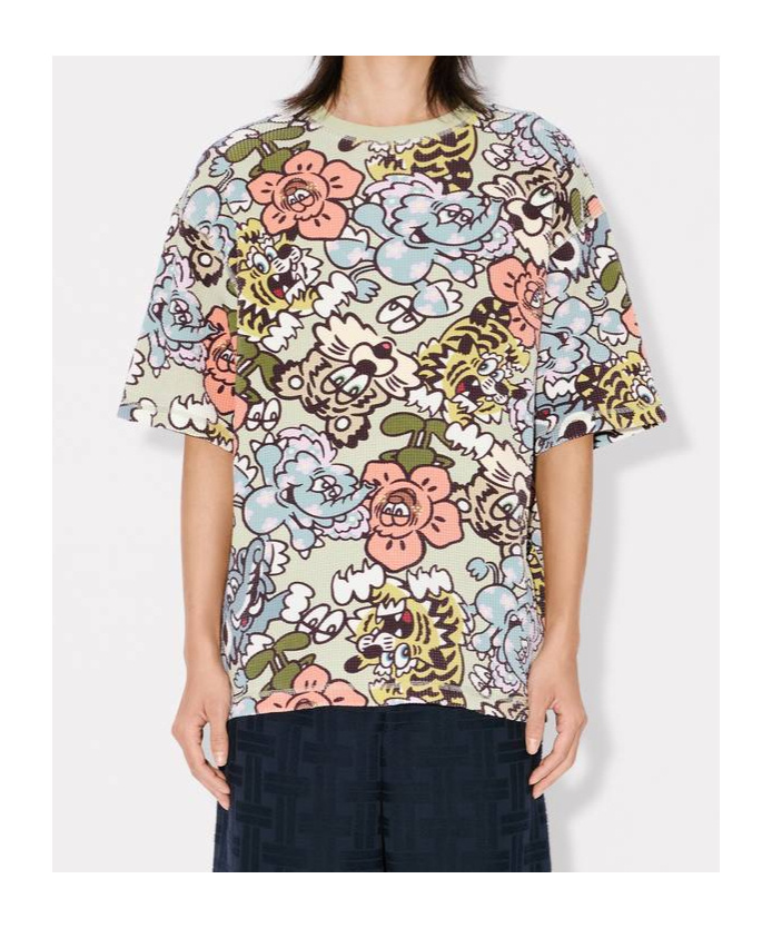 Kenzo Verdy Printed Waffle-knit Cotton T-shirt In Multicolor