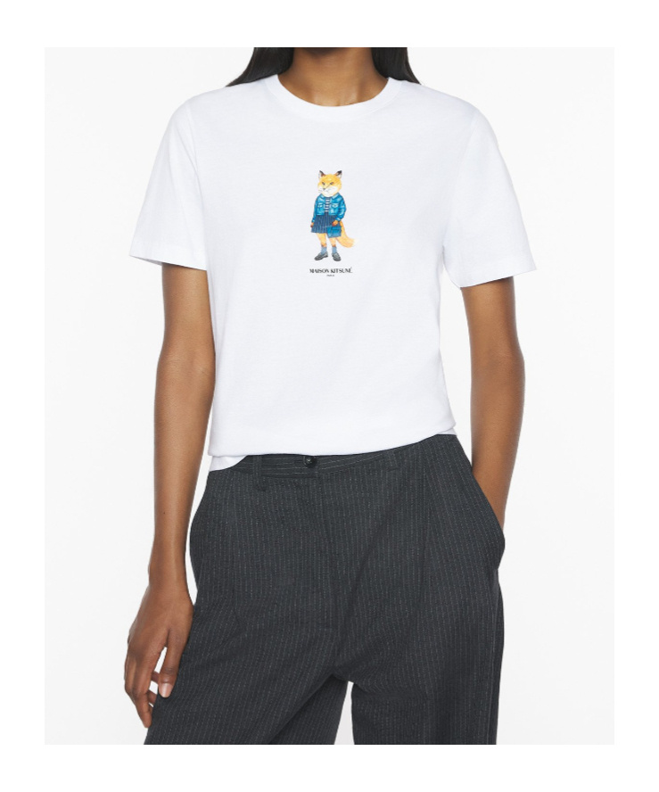 Maison Kitsuné Dressed Fox Print Cotton T-shirt In Multi