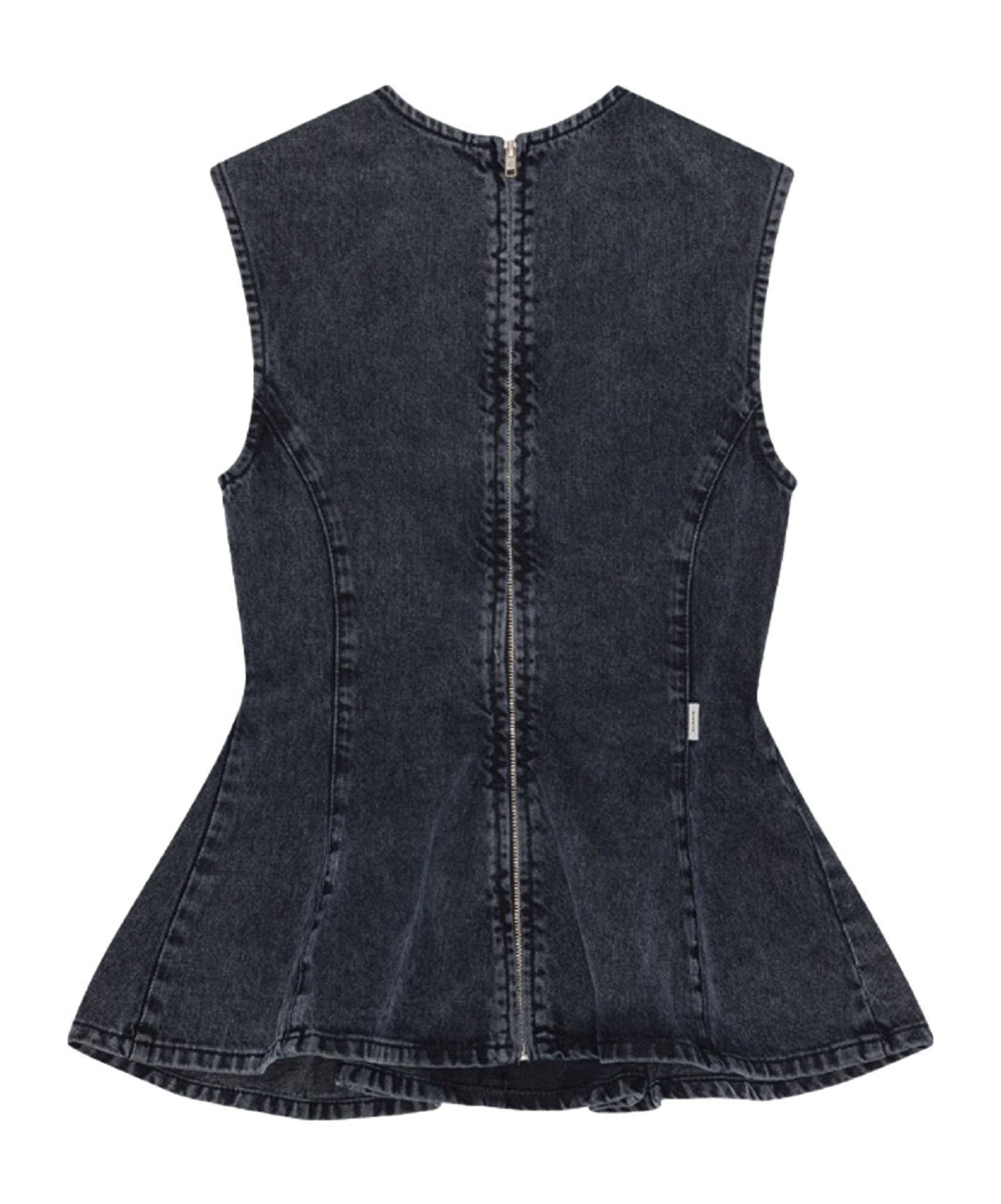 Remain Birger Christensen Waist Fitted Peplum Sleeveless Top In Blue