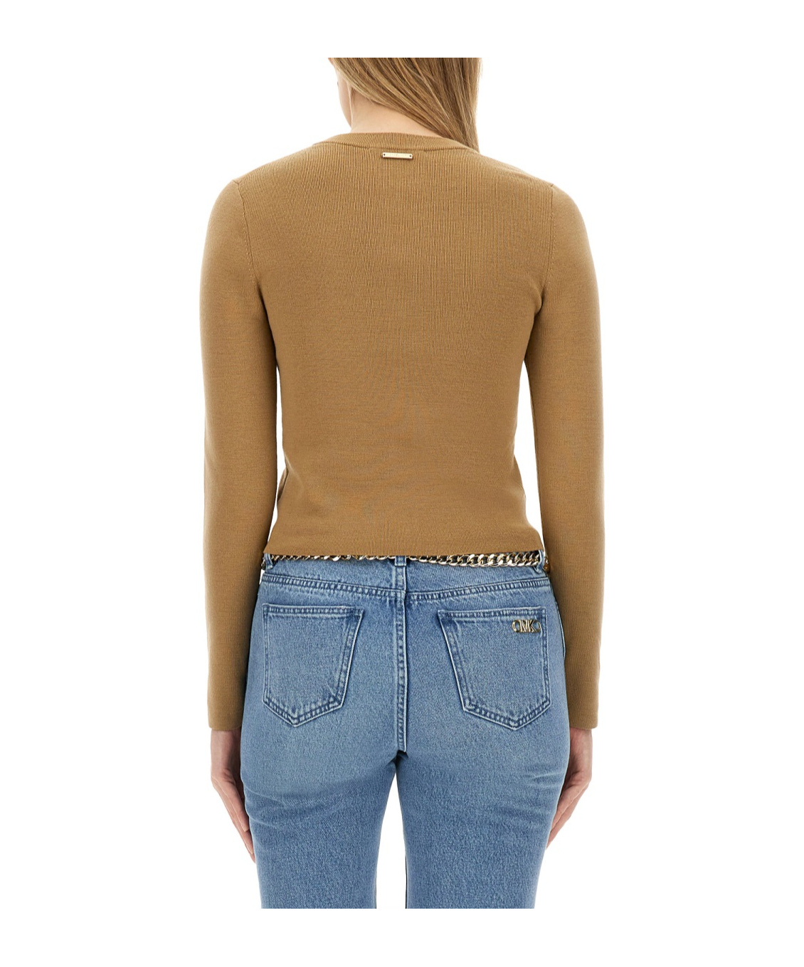 Shop Michael Kors Crew-neck Cardigan In Blue