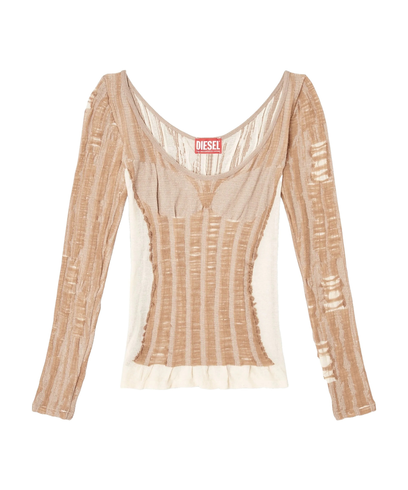 Diesel M-calai Long Sleeve Jersey In Nude