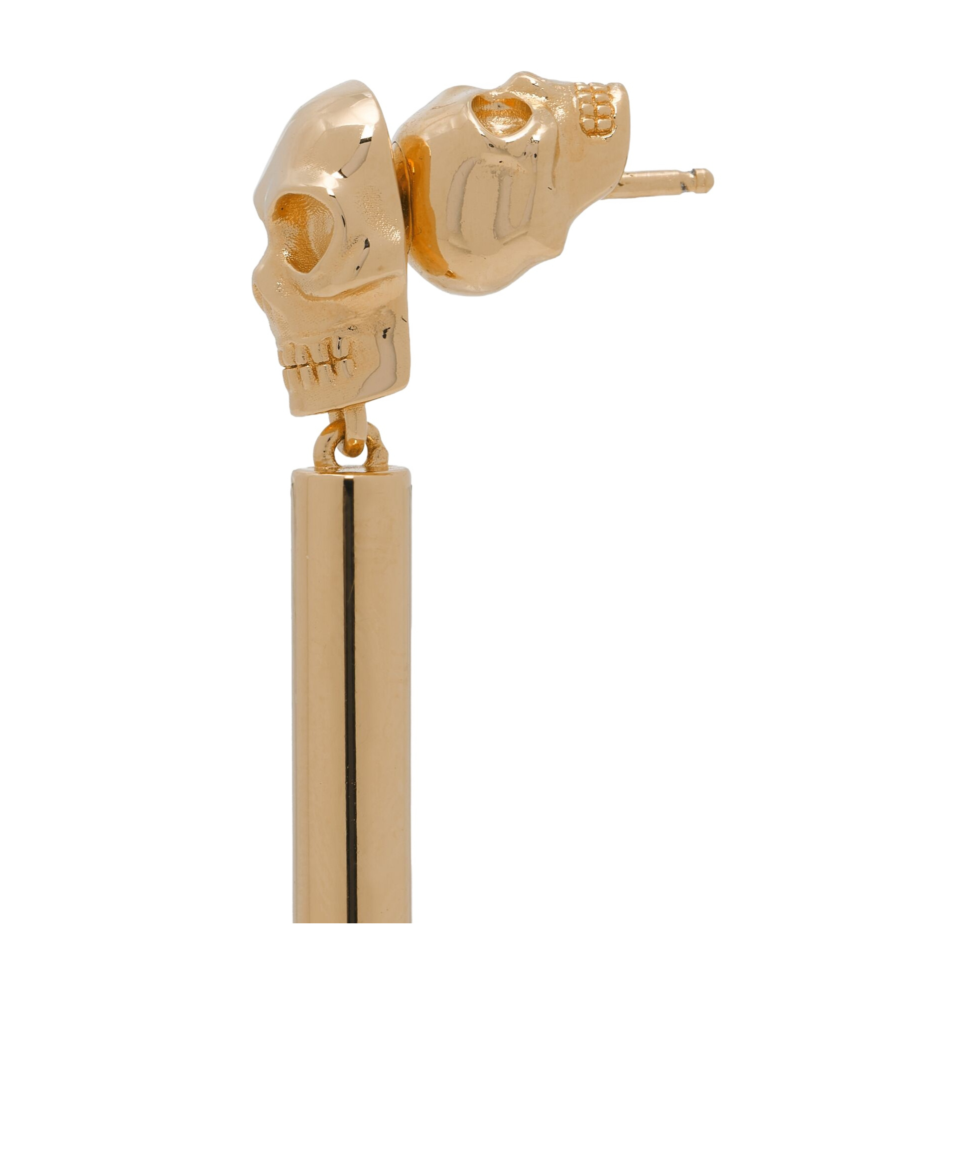 Alexander Mcqueen Skull Liner Drop Earrings In Yellow