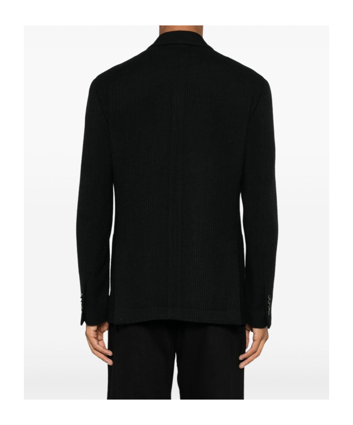 Lardini Wool Blend Jacket Dart Detailing In Black