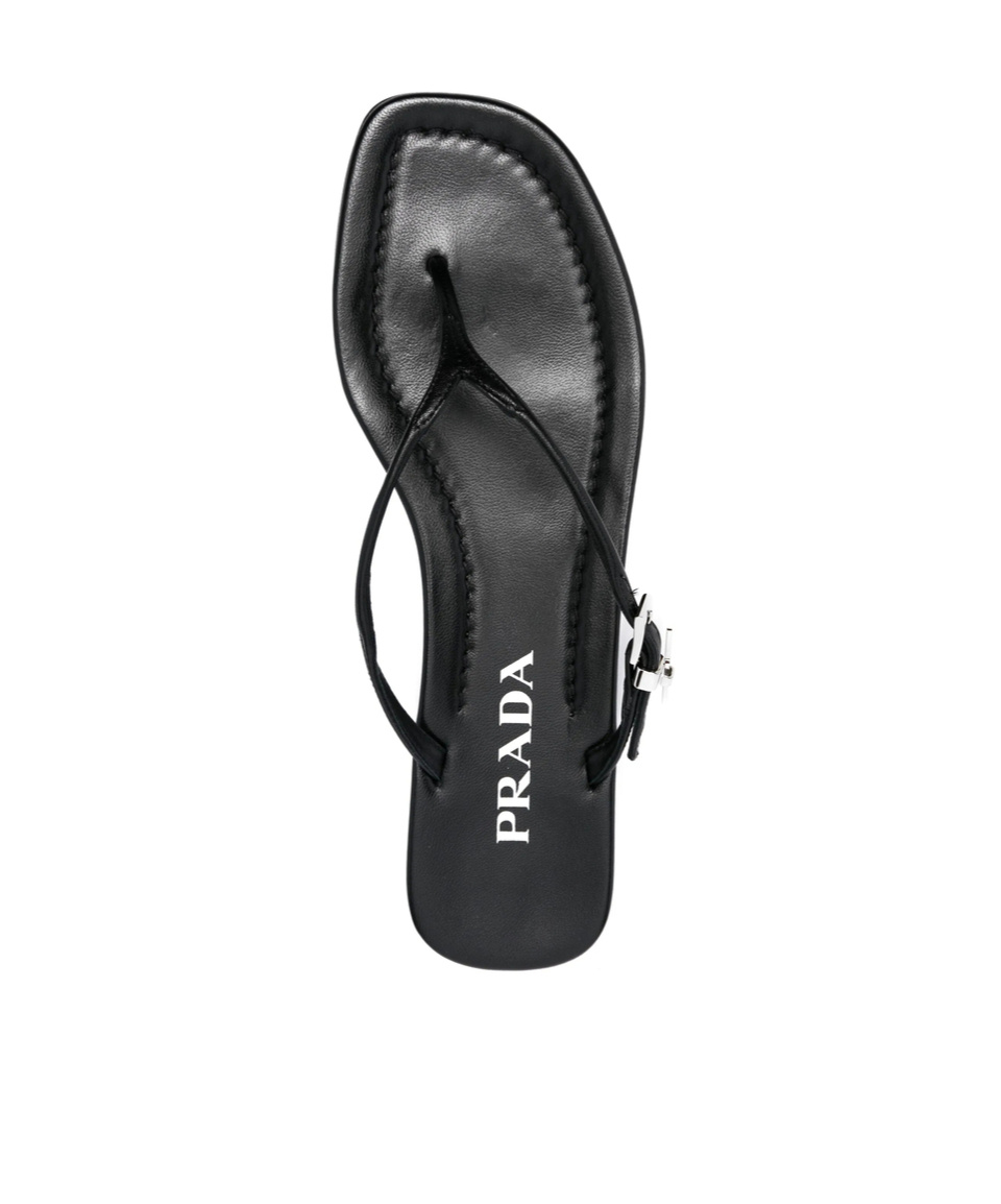 Prada Open-toed Trailer In Black