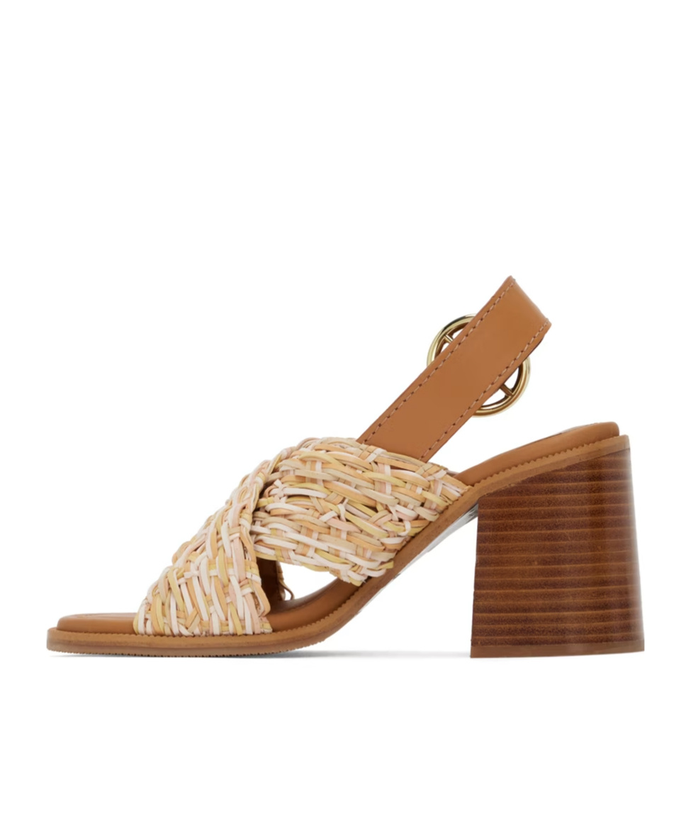 See By Chloé Jaicey Woven Crisscross Slingback Sandals In Brown