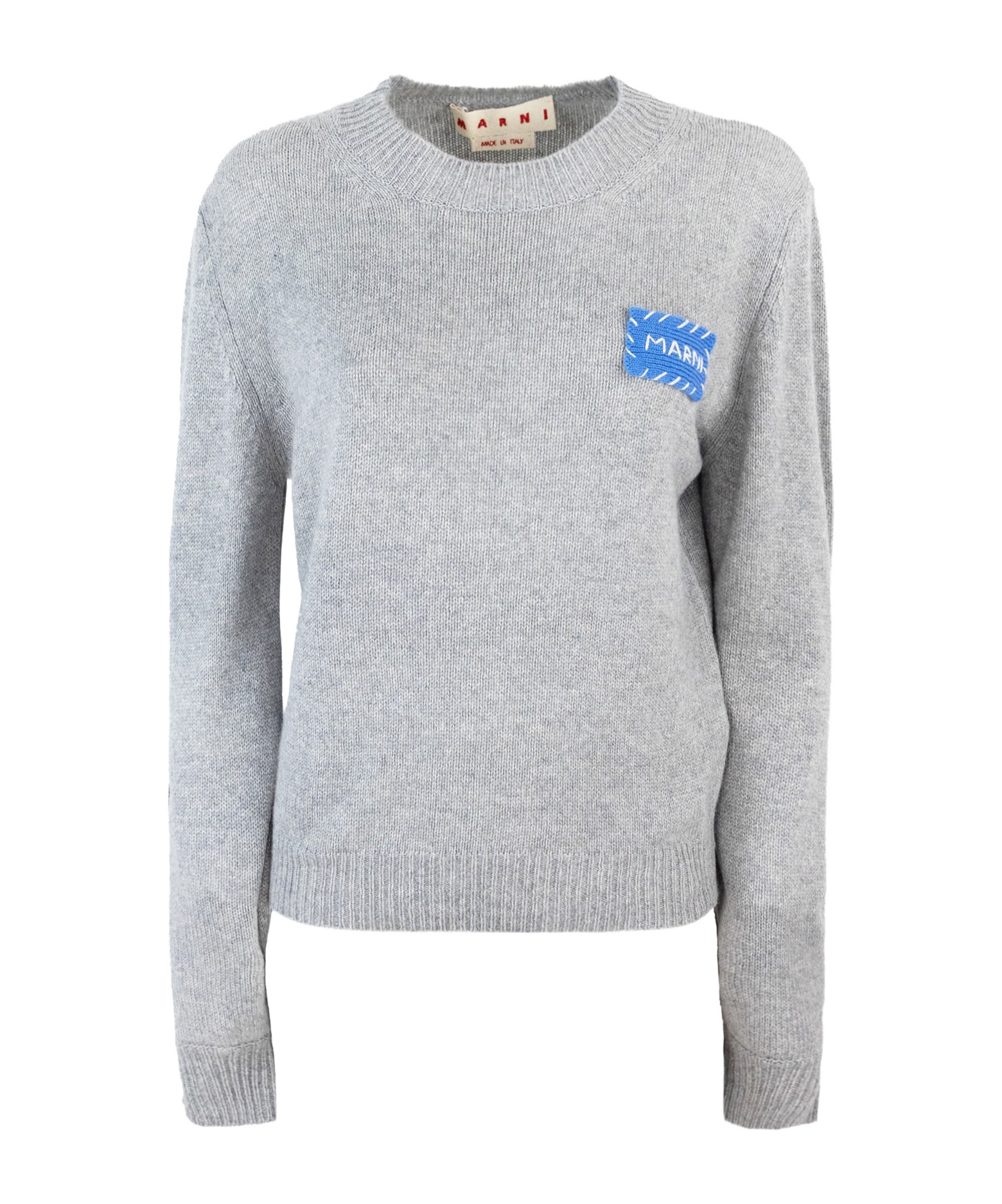 Marni Grey Cashmere Sweater With Embroidery In Gray