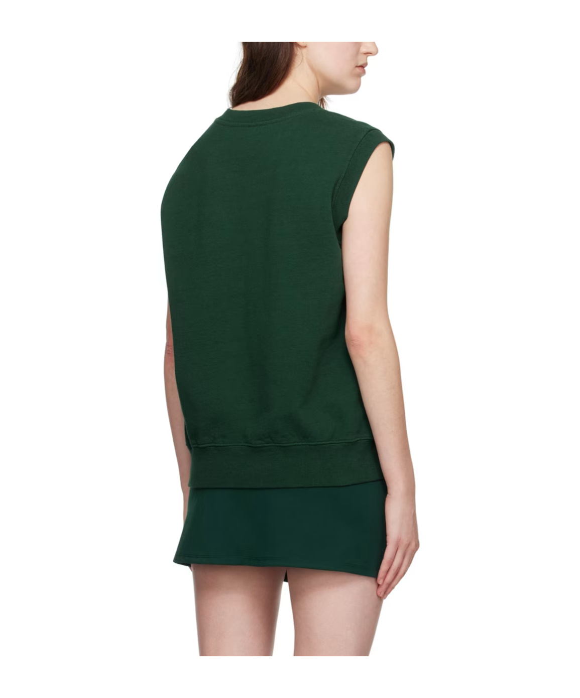 Sporty And Rich Embroidered Cotton-jersey Vest In Green