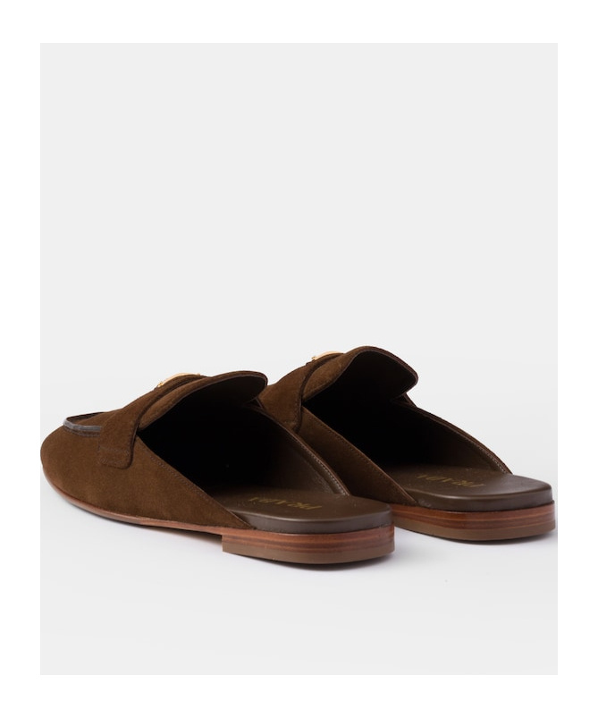 Prada Round Head Muller Shoes In Brown