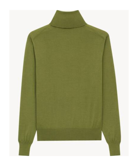 Saint Laurent Turtleneck Knitwear In Wool In Green