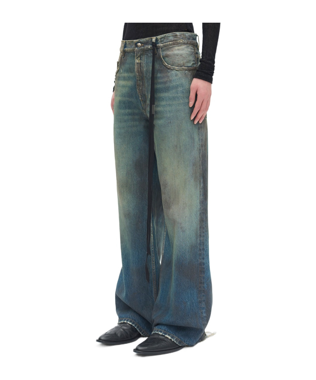 Ann Demeulemeester Genoveva 5-pockets Relaxed Flared Trousers In Blue
