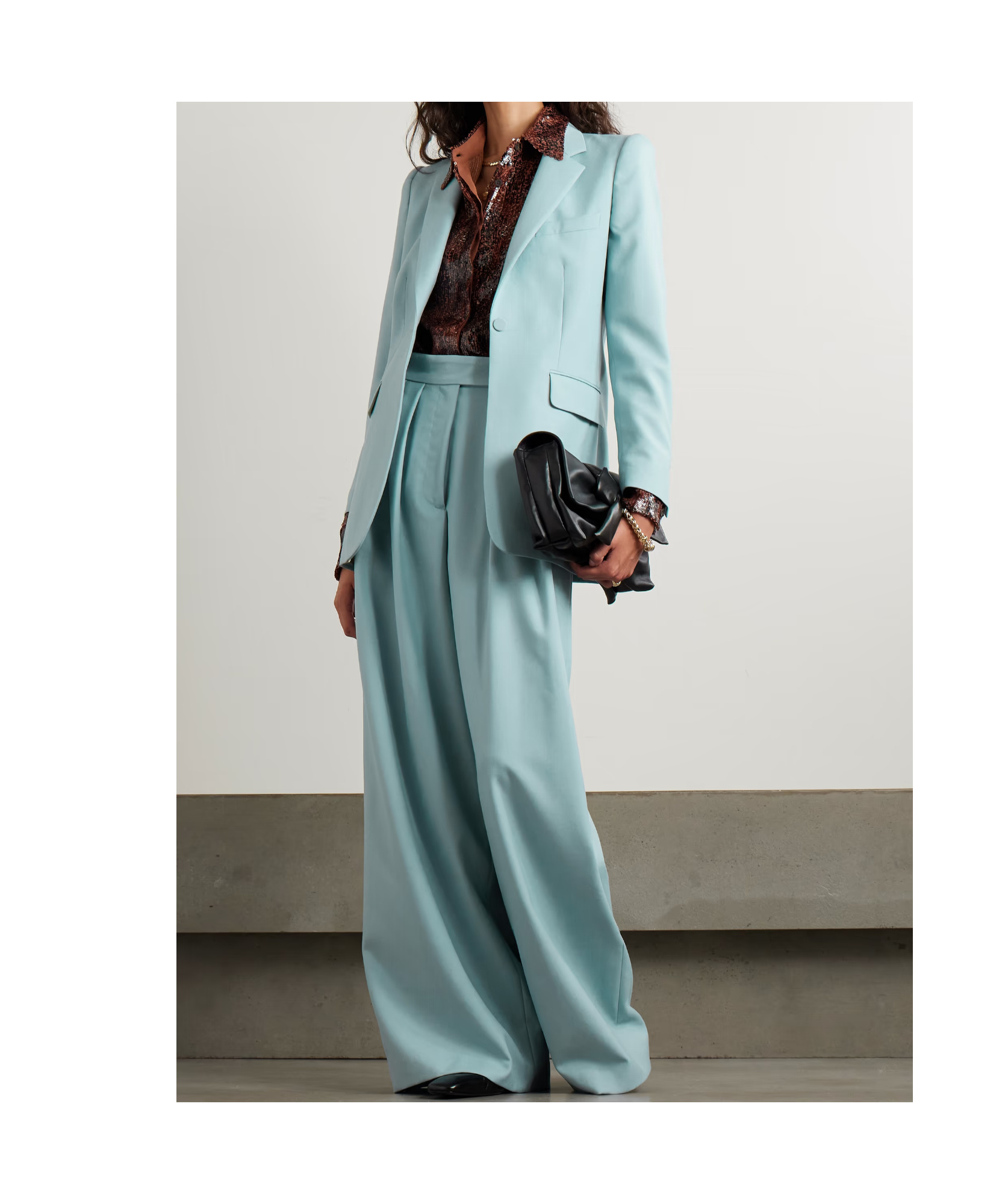 Dries Van Noten Pleated Wool Trousers In Blue