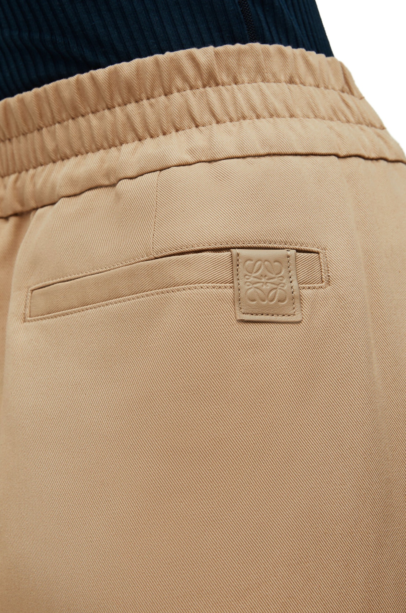 Shop Loewe Cropped Wrap Trousers In Cotton In Nude