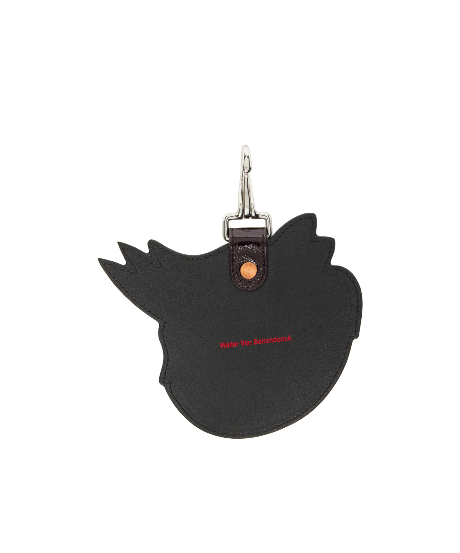 Walter Van Beirendonck Rabbit Charm Leather Keychain In Black