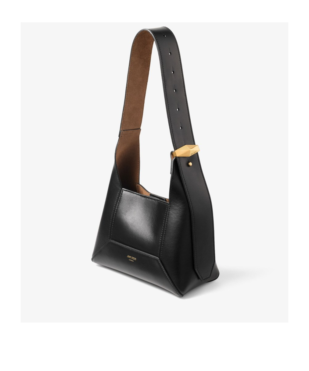 Jimmy Choo Diamond Structured Shoulder Bag With Metal Hardware In Black