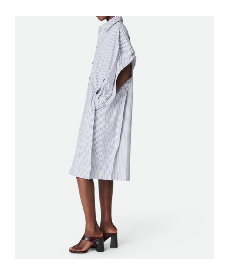 Bottega Veneta Cotton Stripe Dress In White