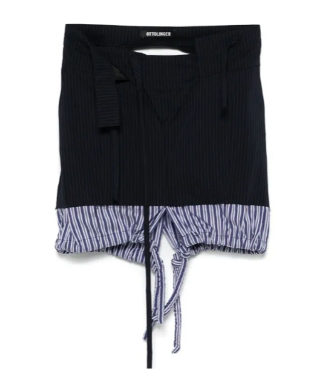 Ottolinger Layered Stripe Pattern Skirt In Black