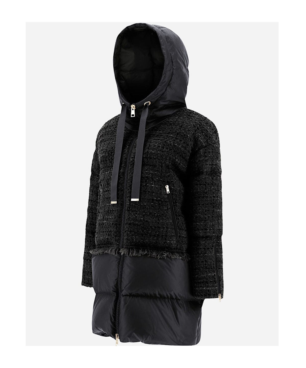 Herno Long-sleeved Down Jacket In Black